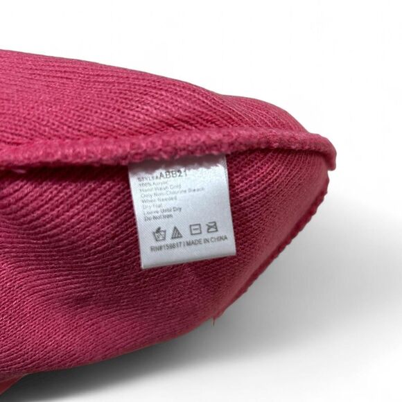 Pink Smiley Face Knit Beanie Hat - Picture 2 of 2
